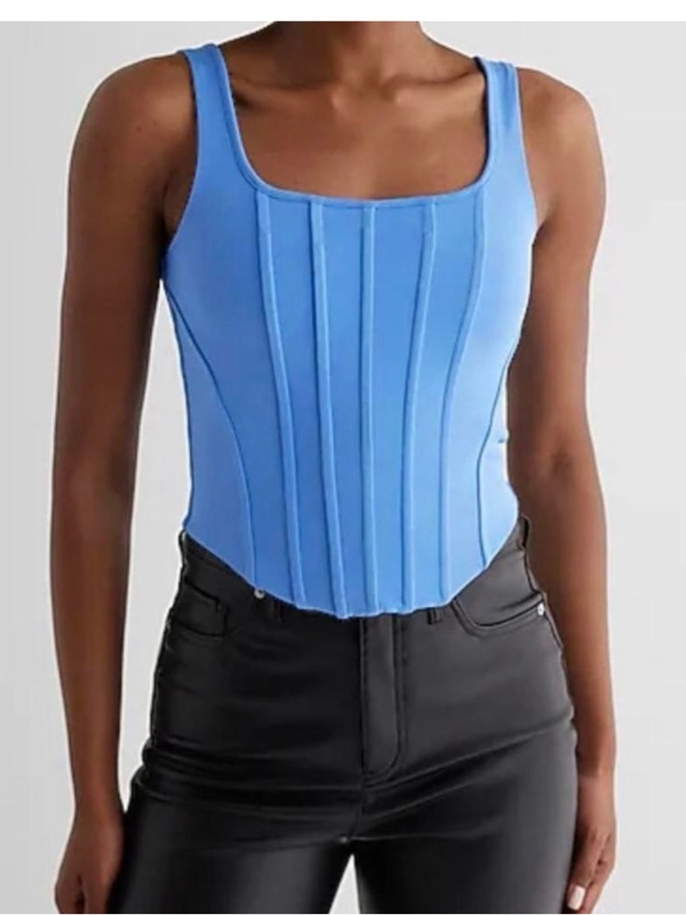 Express Blue Sculpted Tank Top Corset